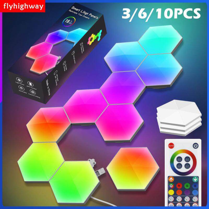 USB Powered Hexagon Game Lights LED Hexagon Wall Light Smart Modular
