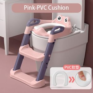 Kids Foldable Toilet Seat Baby Soft-Padded Cushion Toilet Training Seat with Anti-Slip Step Ladder Portable