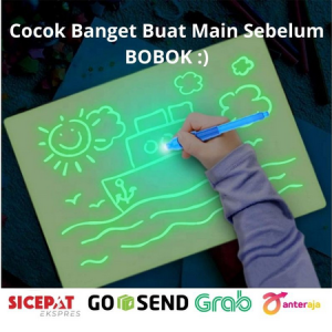 Papan Tulis Anak LED Berlampu Mainan Glow In The Dark Draw With Light - Mainan Papan Tulis LED Edukasi Kreativitas Anak Cocok Main Sebelum Tidur