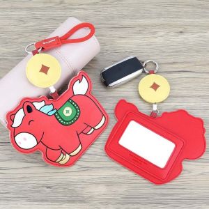 OKDEALS01 Transparent Foal Card Cover New Year Gifts Dustproof Cartoon Photocard Holder Cute Anti-lost PU Horse Card Holder Students