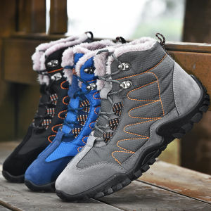 SUPERLI New Women Men Winter hiking boots shoes trekking outdoor waterproof men woman mountain Snow Shoes Plus Size 45 46