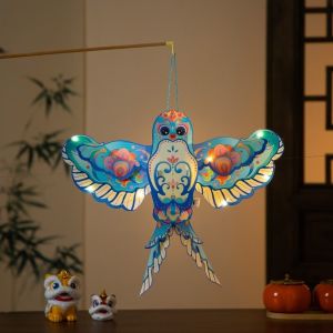 YUONG Cartoon Mid-Autumn Festival Lantern Handmade DIY Material Bag Childrens Handheld Lantern Portable Luminous Dragonfly Butterfly Lantern Kindergarten