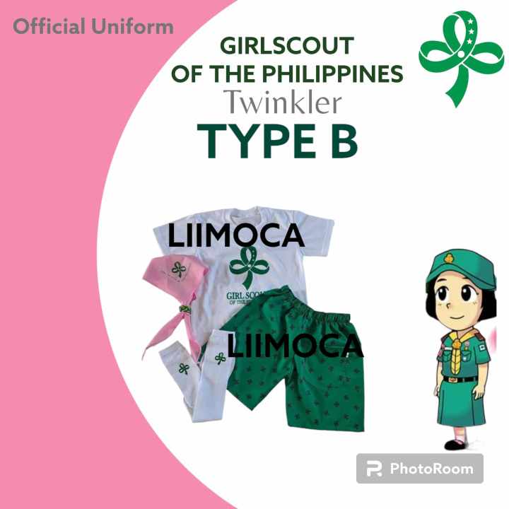 GIRLSCOUT TWINKLER SET \\ TSHIRT AND SHORT \\ TYPE B Lazada PH