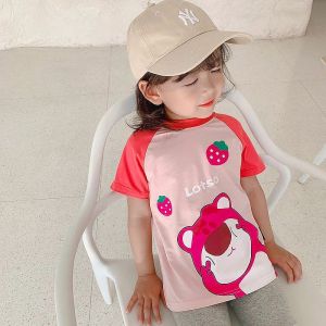 Kaos Anak Perempuan Motif Bear Strawberry KT487