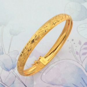 GELANG TANGAN Donut Bercorak Saduran Emas 24K Zhulian
