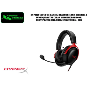 HyperX Cloud 3/III Wired Gaming Headset DTS/Memory Foam/Durable Frame/Ultra-Clear 10mm Mic/USB-C/USB-A Cloud 3 Game Headphone