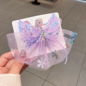 1 Pcs Japan and South Korea Fairy Baby Super Cute Hair Accessories Hairpin Princess Anna wings headdress Elsa Princess Wings Yarn Dress Hairpin