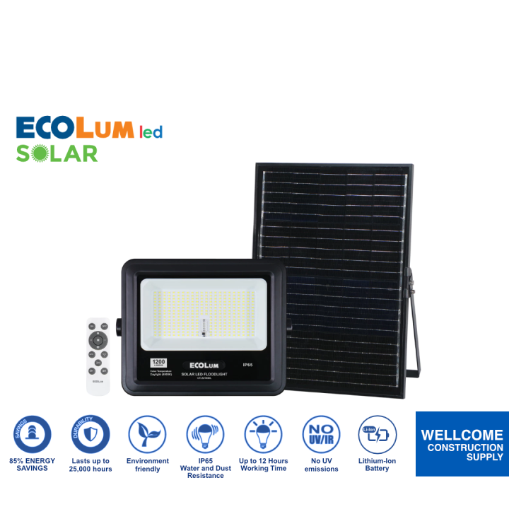 Ecolum Solar LED Floodlight Energy Saving Flood Lights Universal