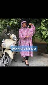 Áo Mưa 1 Người Vải Dù Kín loại 1m4 Không Xẻ Tà (BÍT BÔ