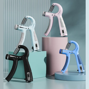 Counting Grip Strength Device R-Type Adjustable Exercise Fitness Equipment Wrist Finger Strength Rehabilitation Training Package Rubber Handle 5-60KG