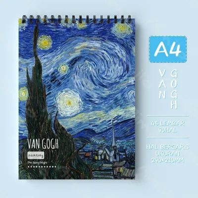 [READY] Aimilo Sketchbook A4 Aesthetic Buku Gambar Vertikal Jilid Spiral 45 Lembar/90 Halaman