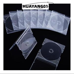 HUAYANG01 [2023 new HOT FASHION] 5 10pcs Household Standard Single Disc Storage Boxes DVD Case CD Case Empty Clear Plastic CD Case Disc CD Box
