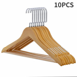 10PCS Retro Wooden HangersNon Slip Shirt Clothes Hanger with 360 °   Rotating HookWardrobe Organizer Coat Rack for Dress Jacket