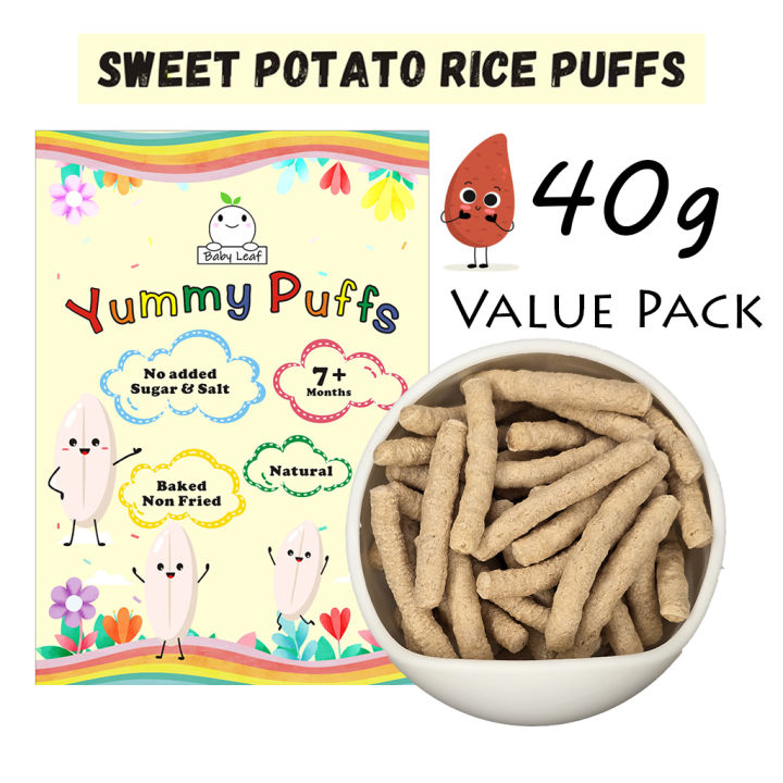 Baby Leaf Baby Leafy Yummy Puffs Sweet Potato Exp. 12/2025 Rice Stick