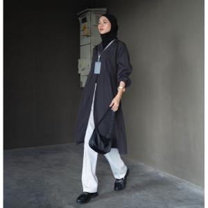 Tunik Outer Ayrin Crinkle Lengan Kerut