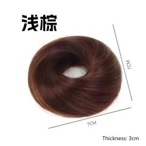 Natural fluffy wig ring Elastic straight hair bun head wig ring Fluffy Bud head double hair curler