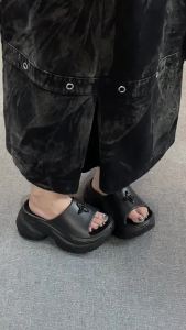 [Free Shipping] 9Cm WomenS Thick-Soled Slippers Summer 2025 New Style Outdoor Wear Summer Sandals For Students Height-Increasing