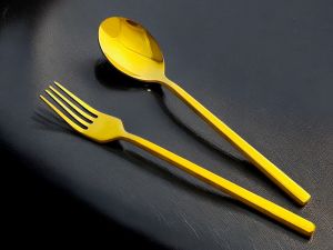 หนาและสวยมาก Morning ช้อนส้อมสแตนเลสUSA อย่างดี สวยมาก(เกรดA ด้ามตันหนา4มิล) สีทอง