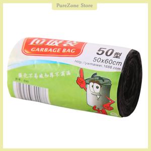 [PureZone] 1Rolls 50x60cm Garbage Bags Single Color Thick Convenient Environmental Plastic Trash Bags Disposable Plastic Bag Black Garbage