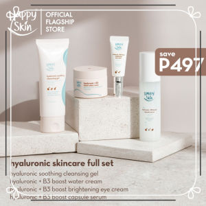 Happy Skin Hyaluronic Skincare Full Set (Cleansing Gel + Water Cream + Capsule Serum + Eye Cream)