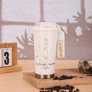500ML Thermo Travel Mug Leak-Proof Hello Kt Insulated Mug Stainless Steel Thermos Coffee Cup for Office Water Cup Botol Air Tahan Sejuk Thermos Pot With Handle Student Officer Worker