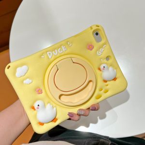 【ร้อน】ซิลิโคนเป็ดการบีบอัดแบบพกพา + ฝาครอบป้องกันแท็บเล็ตพีซีพร้อมที่จับสำหรับ T290แท็ปซัมซุง/T295(8.0 ")A7 Lite(8.7")T510/T515(10.1 ")a8 (10.5")S6 Lite/A7(10.4 ") A9(8.7") A9 +(11 ") ซีรี่ส์