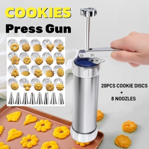 Stainless Steel Cake Cream Decorating Gun Sets Cookie Making Machine Nozzles Mold Pastry Syringe Extruder Kitchen Baking Tools