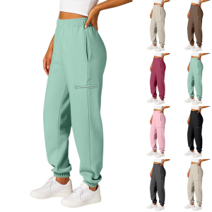 เชอร์ปาของผู้หญิงเรียงรายลำลองกีฬากางเกงจ๊อกกิ้งพร้อมกระเป๋ากางเกงกีฬาเอวสูงยืด