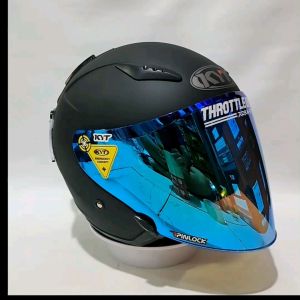 Paket Helm Kyt Galaxy Flat R Black Doff
