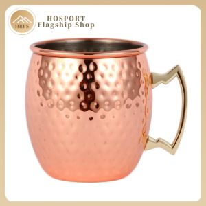 Copper Mug for Cocktails and Beer 16oz Stainless Steel Durable Drinkware with Classic Design for Home and Bar