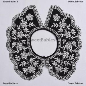[COD] SweetBabiese Women Collar Shawl Detachable Blouse Decoration Lace Romantic Flower Embroidery Multi-layer False Collar Shirt Collar