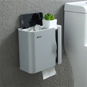 Toilet tissue box toilet paper drawer toilet paper storage rack non perforated waterproof wall mounted toilet paper roll paper box