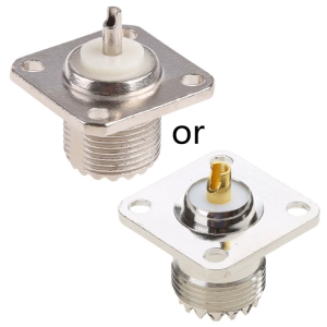 UHF SO239 Female Flange Panel Chassis Deck Mount Adapter Connector Straight 4 Hole Flange Chassis Mount Solder