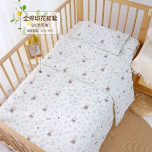Cute Cartoon Newborn Baby Cot Duvet Cover Case Infant Toddlers Cotton Quilt Cover Duvet Case Children Bedding Set DF20