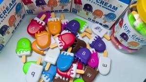Montessori toy word and letter ice cream matching toy   Ice cream color matching Montessori early education teaching aids