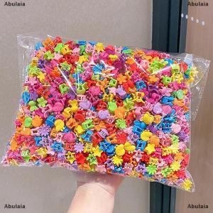 [COD] Abulaia 100Pcs Colorful Small Girls Hair Clips Cute Flower Star Hair Claws Styling Hair Braid Hairpins Kids Hair Accessories Headwear