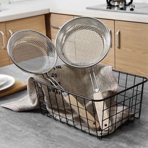 Long Handle Stainless Steel Colander Strainer Pasta Noodle Net Basket Colander Kitchen Fried Food Oil Filter Serving Spoon