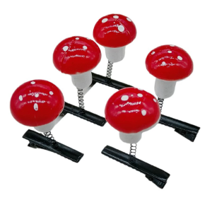 5lots Colorful 3D Mushroom Hairclip Simple Temperament Hairpin Antiskid Barrette for Daily Wear