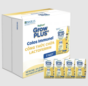 Thùng Sữa Pha Sẵn NutiFood GrowPLUS+ Colos Immunel Sữa Non 110ml 180ml – HMO & FOS Ít Ngọt