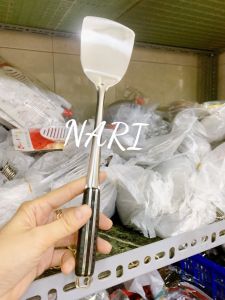 Xẻng lật chiên xào đồ ăn loại lớn inox cán đen - sạn xào thức ăn inox tiện lợi - sạn cán đen - gia dụng Nari
