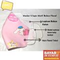 3 Pcs Masker Motif Bahan Kain Flanel (2Lapis). 
