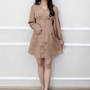 SV 6387 - Silky Shirt Dress | Silvervogue | Gaun Silk Mini Pakaian Wanita