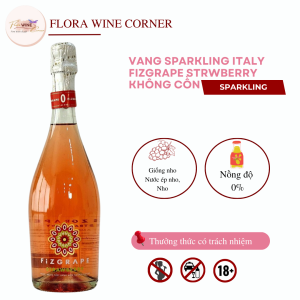 Fizgrape Strawberry Sparkling Non-Alcoholic Cider 750ml Bottle Imported from Italy