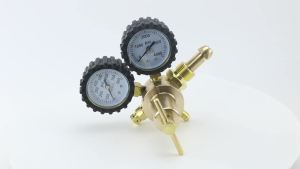 1/4" Brass Nitrogen Regulator 0-600PSI Gas Pressure Reducer CGA580 Connection Gauges