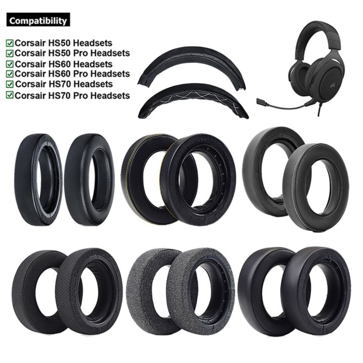 Pair Upgrade Ear Pads For Corsair HS50 HS55 HS60 HS65 HS70 Pro