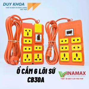 Ổ CẮM ĐIỆN CHỊU TẢI 6 LÕI SỨ CÓ CB 30A VINAMAX ®