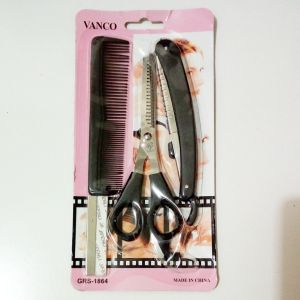 JE.ID Set Gunting Cukur Sisir Rambut Set Stainless Tajam Gunting Sasak Set Pencukur Sisir Salon Alat Potong Rambut Stainless Super Tajam