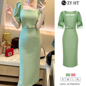 ZYHT EraVogue Womens Dress Pink Green Dress Puffy Sleeve Dress Square Neck Dress Work Dress Highso Dress Vintage Dress Wedding Dress Party Dress Evening Dress 21134