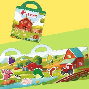 MKEB การศึกษาเพื่อการศึกษา หนังสือสติกเกอร์วุ้น กันน้ำกันน้ำได้ ใช้ซ้ำได้ สติกเกอร์ฉากเงียบ ของเล่นเกมการเรียนรู้ ด้วยความหลากหลายที่หลากหลาย หนังสือสติกเกอร์การ์ตูน สำหรับดีไอวาย