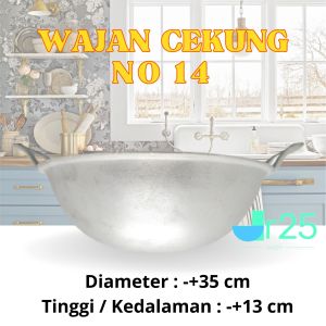 wajan kuali cekung no 10 12 14 aluminium dalam tebal anti lengket serbaguna